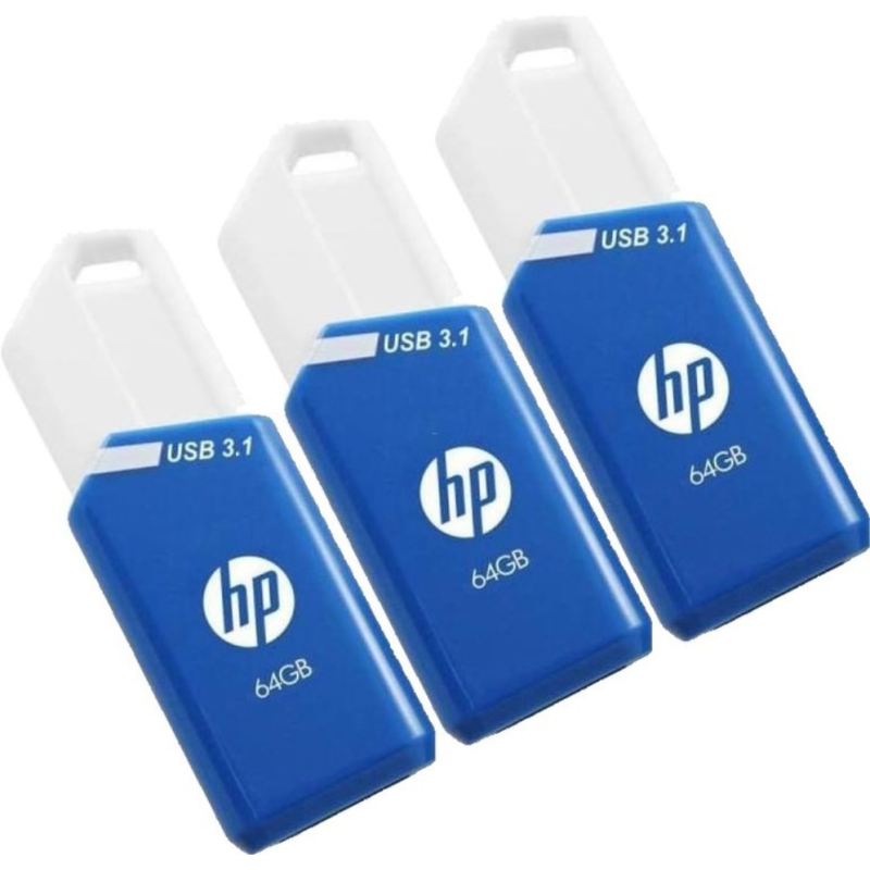 HP x755w Triple Pack unidad flash USB 64 GB USB tipo A 3.2 Gen 1 (3.1 Gen 1) Azul, Blanco HP x755w Triple Pack unidad flash USB 64 GB USB tipo A 3.2 Gen 1 (3.1 Gen 1) Azul, Blanco