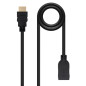 Cable hdmi 2.0 nanocable 3m - macho - hembra - negro