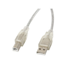 Cable usb lanberg usb - a macho a usb - b macho ferrita 5m transparent