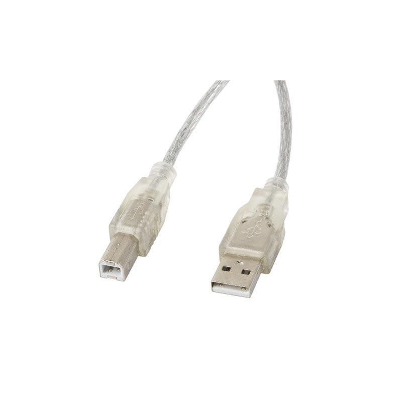 Cable usb lanberg usb - a macho a usb - b macho ferrita 5m transparente