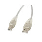 Cable usb lanberg usb - a macho a usb - b macho ferrita 5m transparente