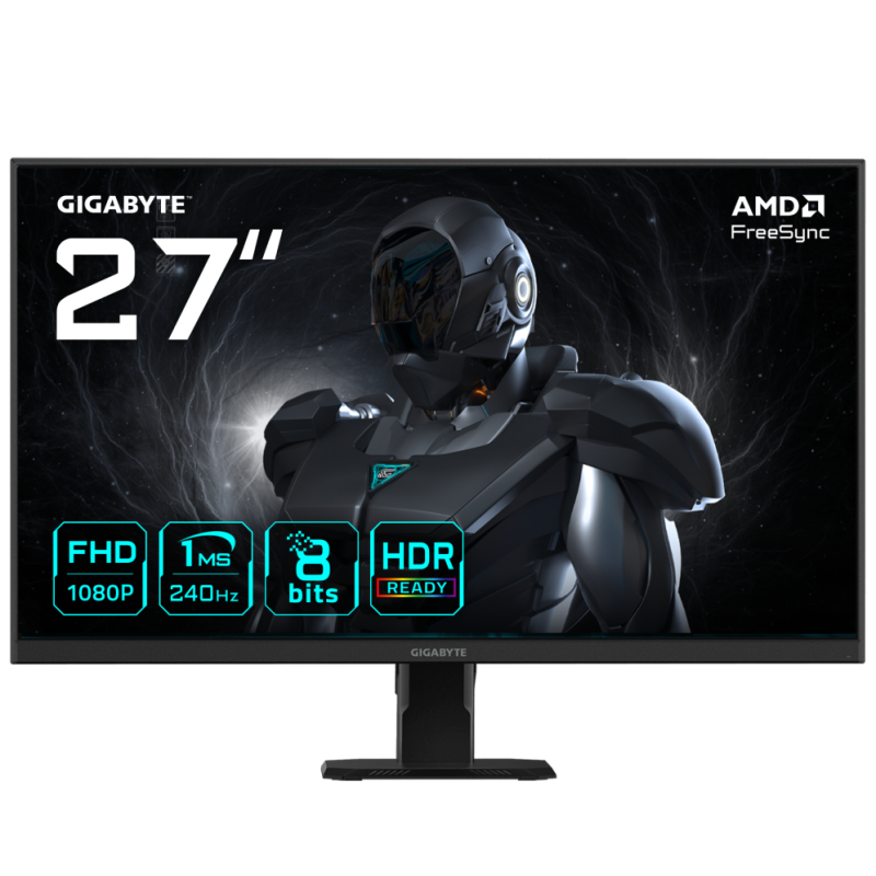 GIGABYTE GS27F2 27 Monitor de Juego FHD - 1920 x 1080, 240Hz, 1ms, 300 cd/m², FreeSync, HDR Ready, HDMI 2.0, Displayport 1.4