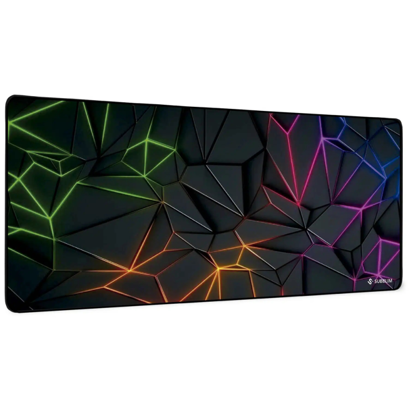 SUBBLIM Neon Obsidian XL Alfombrilla de ratón para juegos Negro, Multicolor