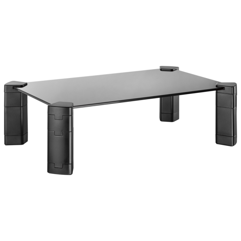AISENS Soporte Elevador Cristal para Monitor/Portátil, Negro