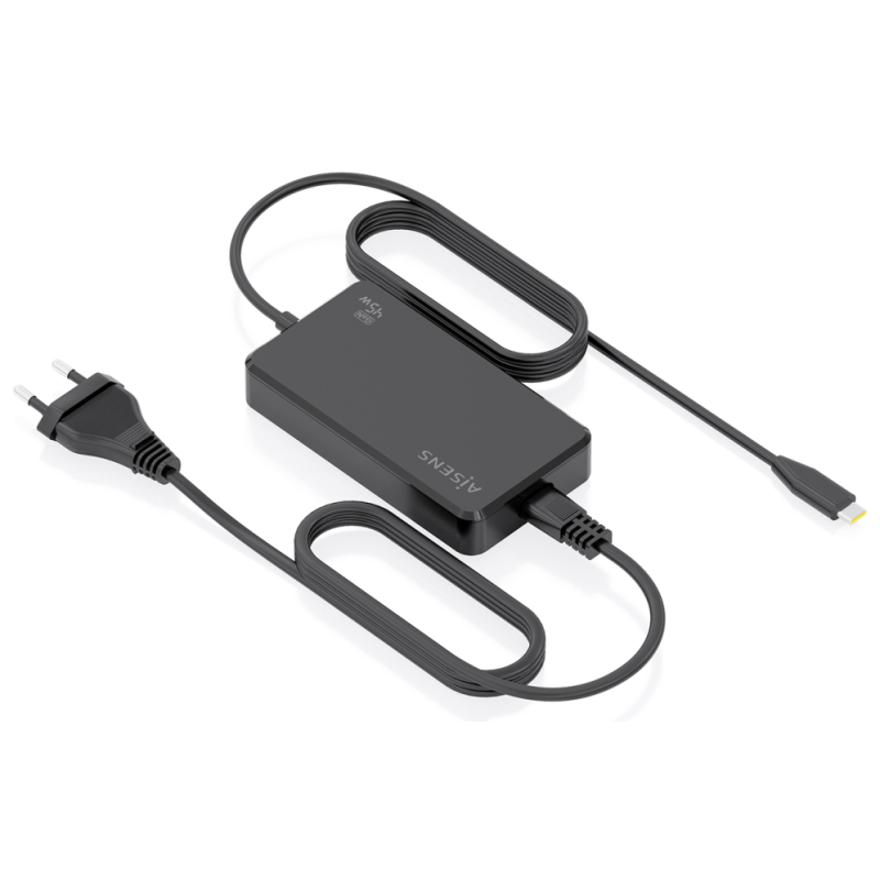 AISENS Cargador De Sobremesa GaN 45W PD3.0 1xUSB-C 1.8m, Negro
