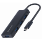 Gembird UHB-CM-U3P4-02 base para portátil y replicador de puertos Alámbrico USB 3.2 Gen 1 (3.1 Gen 1) Type-C Negro