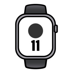Apple Watch Series 11/ GPS/ 46mm/ Gris Espacial/ Correa Deportiva Negr