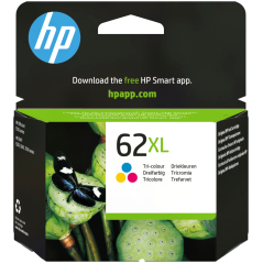 HP Cartucho de tinta original 62XL de alta capacidad tricolor