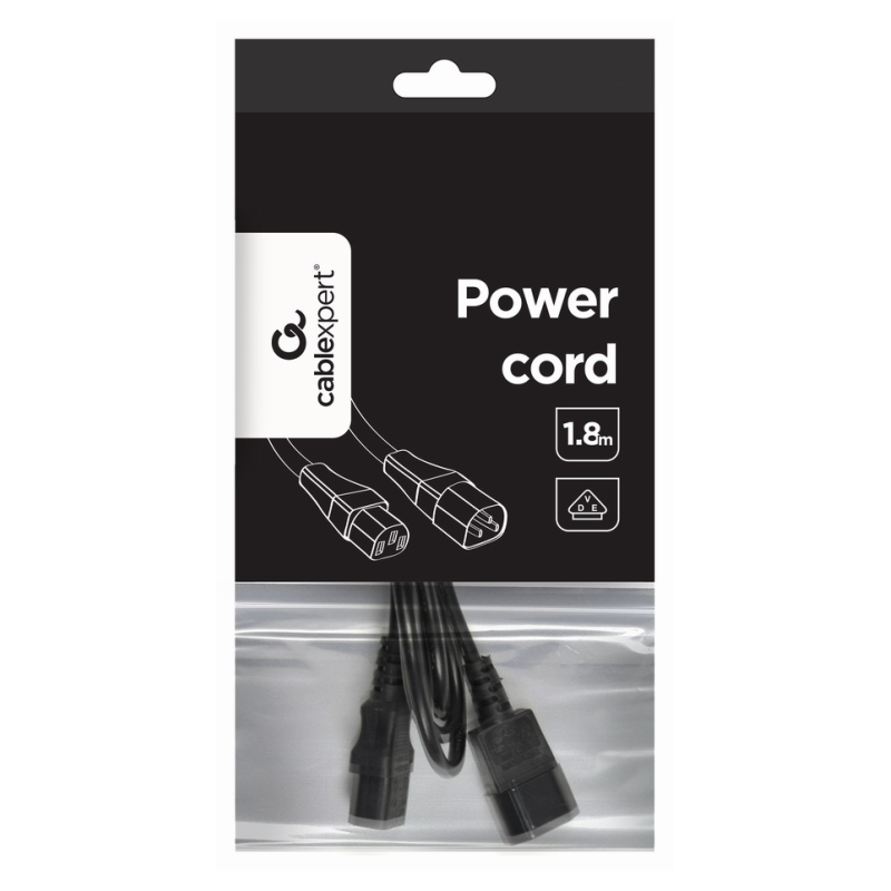 Gembird PC-189-VDE cable de transmisión Negro 1,8 m C14 acoplador