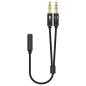 AISENS Cable Adaptador Audio Jack 3.5 4pines/H-2xjack 3.5 3pines/M, Ne