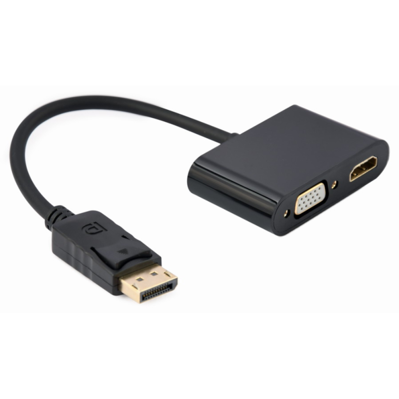 Gembird A-DPM-HDMIFVGAF-01 cable DisplayPort 0,1 m Negro