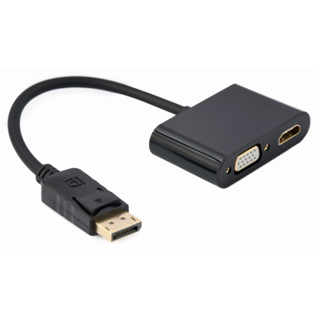 Gembird A-DPM-HDMIFVGAF-01 cable DisplayPort 0,1 m Negro