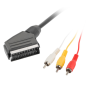 Lanberg CA-EURC-10CC-0018-BK cable EUROCONECTOR 1,8 m SCART (21-pin) 3 x RCA Negro