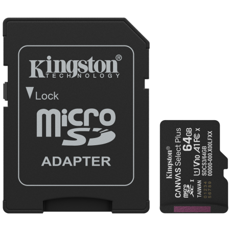 Kingston Technology 64GB microSDXC Canvas Select Plus Gen3 100MB/s A1 