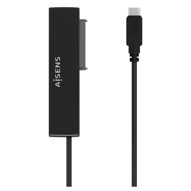 AISENS Adaptador ASE-35C02B SATA a USB-C USB 3.0/USB3.1 GEN1 para Discos Duros 2.5 y 3.5 con Alimentador, Negro