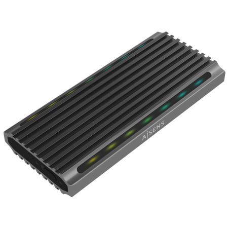 AISENS Caja Externa M.2 RGB Gaming ASM2-RGB011GR SATA/NVMe A USB3.1 Ge