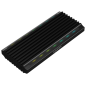 AISENS Caja Externa M.2 RGB Gaming ASM2-RGB012B SATA/NVMe A USB3.1 Gen2, Negra