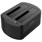 AISENS Estacion de Docking de Doble Bahia ASDS-D03B SATA 2.5/3.5 a USB 3.0/3.1 Gen1, Clone, Negra
