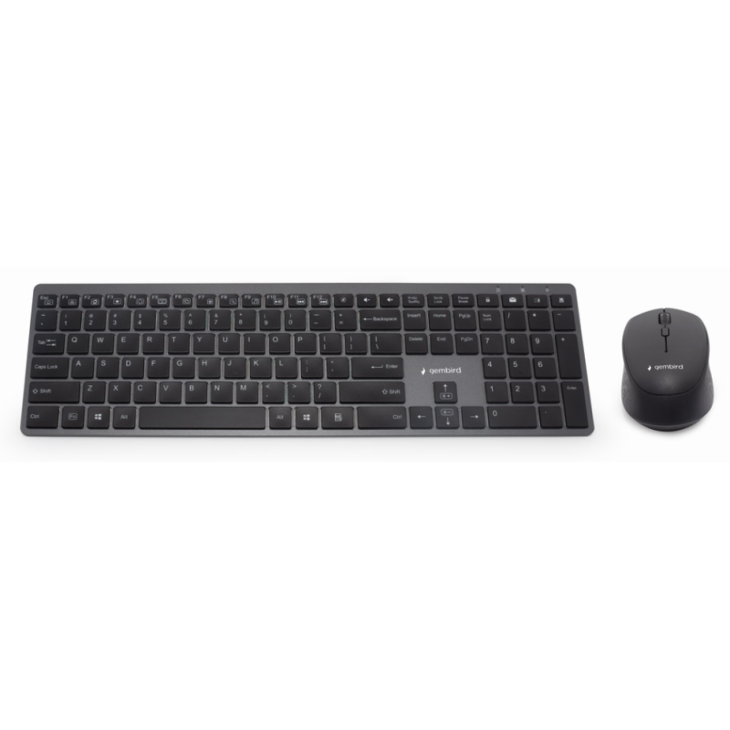 Gembird KBS-ECLIPSE-M500-ES teclado Ratón incluido Universal USB + Bluetooth QWERTY Inglés Negro