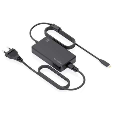 AISENS Cargador De Sobremesa GaN 90W PD3.0 1xUSB-C 1.8m, Negro