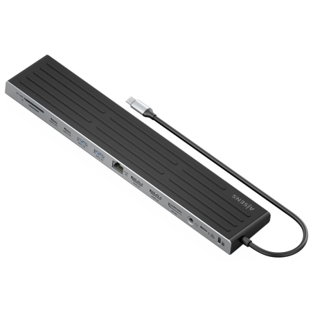 AISENS USB-C Dock 13 en 1, USB-C A 2xHDMI, 1xDisplayPort, 1xRJ45, 3xUS