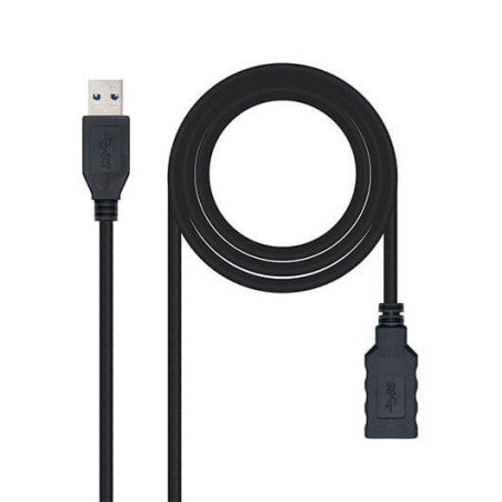 Cable usb tipo a 3.0 a usb tipo a 3.0 nanocable 1m negro macho - hembr