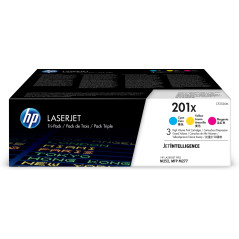 Hp laserjet pro m252n 201x pack 3 toner alta capacidad cyan - magenta 