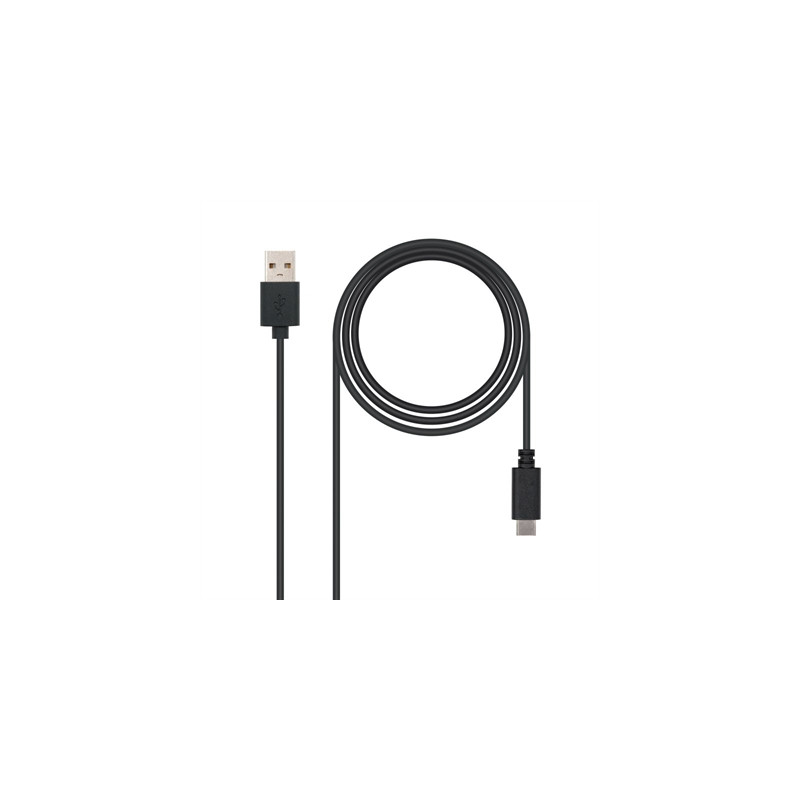 Cable usb tipo c a usb tipo a nanocable 0.5m - macho - macho - negro