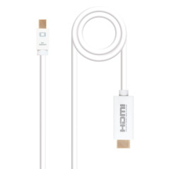 Cable nanocable conversor mini dp a hdmi mini dp - m - hdmi - m blanco