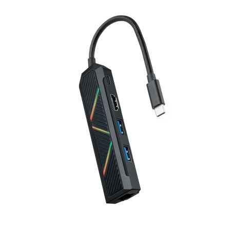 Hub nanocable 5 en 1 usb tipo c - usb - hdmi - rj45