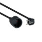 Cable de alimentacion schuko nanocable 2m - macho - hembra - negro