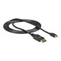 Cable displayport a mini dp 3m - macho - macho - negro