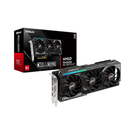 Tarjeta grafica asrock rx 9070 xt challenger 16gb gddr6 - 3x dp - 1x h