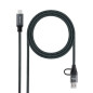 Nanocable Cable USB3.2 100W USB-C+A/USB-C 2 M