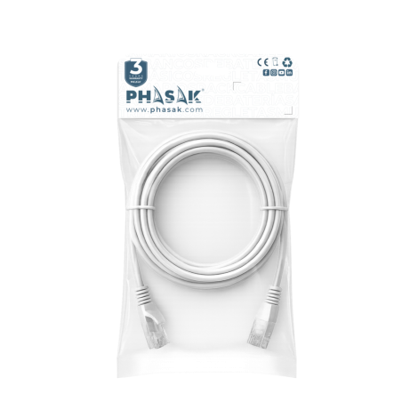 Cable red phasak latiguillo rj45 utp cat6 5m gris phk 1605