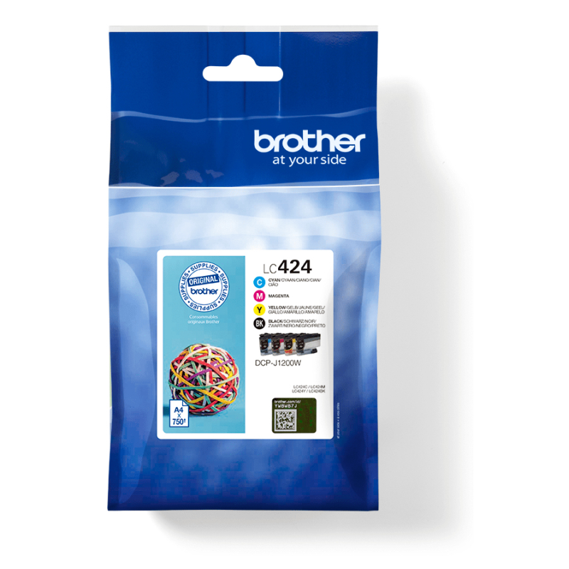 Brother LC424VAL cartucho de tinta 4 pieza(s) Original Negro, Cian, Magenta, Amarillo
