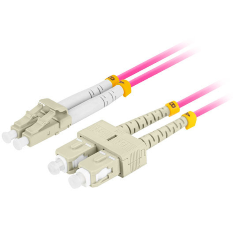 Lanberg FO-LUSU-MD41-0010-VT Cable de fibra óptica e InfiniBand 1 m LC SC LC/SC Violeta