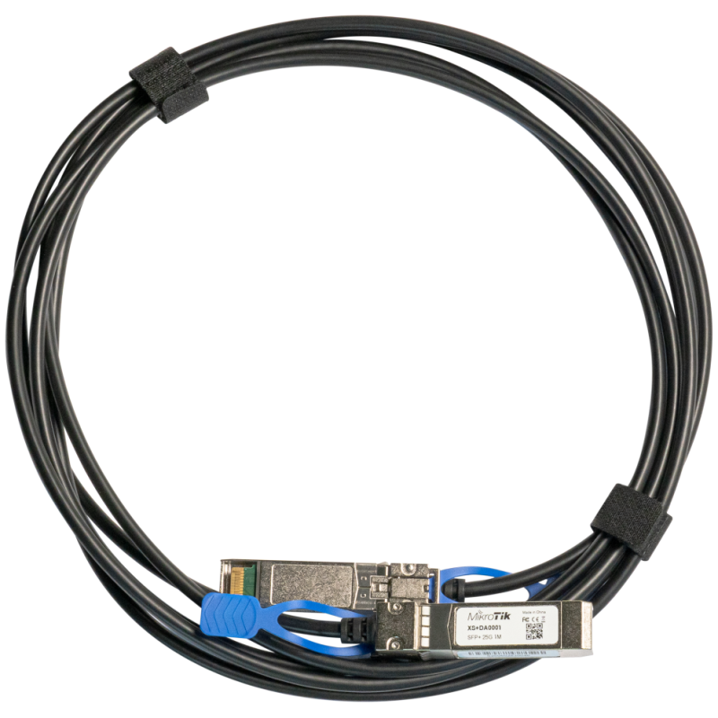 Mikrotik XS+DA0001 Cable de fibra óptica e InfiniBand 1 m SFP/SFP+/SFP28 Negro
