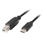 Lanberg CA-USBA-14CC-0018-BK cable USB USB 2.0 1,8 m USB B USB C Negro