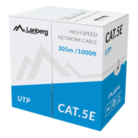 Lanberg LCU5-11CC-0305-S cable de red Gris 305 m Cat5e U/UTP (UTP)