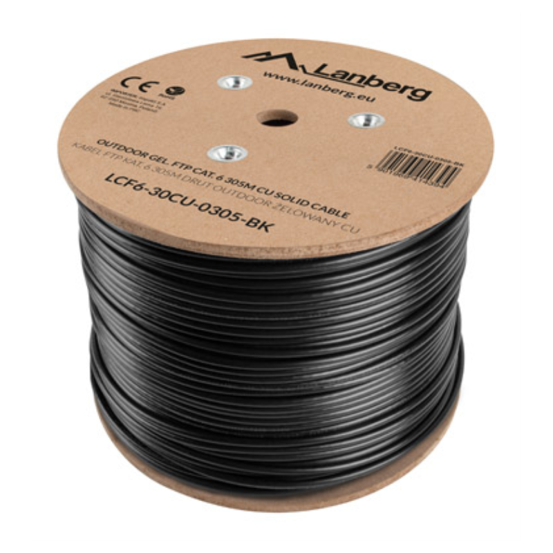 Lanberg LCF6-30CU-0305-BK cable de red Negro 305 m Cat6
