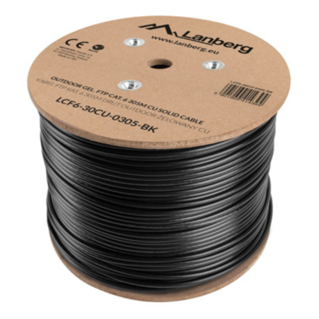 Lanberg LCF6-30CU-0305-BK cable de red Negro 305 m Cat6