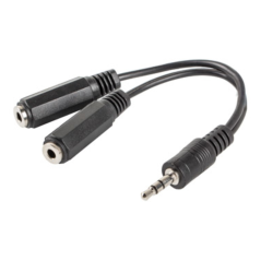 Lanberg AD-0024-BK cable de audio 0,1 m 3,5mm 2 x 3.5mm Negro