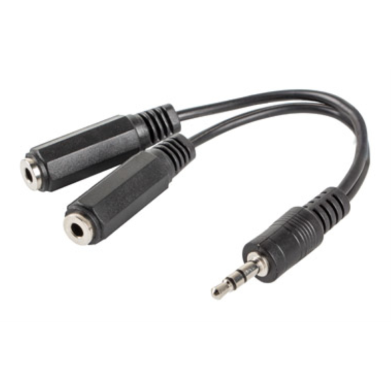 Lanberg AD-0024-BK cable de audio 0,1 m 3,5mm 2 x 3.5mm Negro