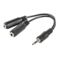Lanberg AD-0024-BK cable de audio 0,1 m 3,5mm 2 x 3.5mm Negro