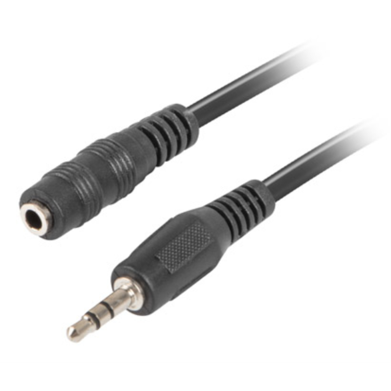 Lanberg CA-MJFJ-10CC-0050-BK cable de audio 5 m 3,5mm Negro