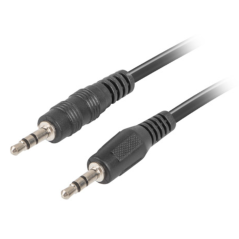 Lanberg CA-MJMJ-10CC-0020-BK cable de audio 2 m 3,5mm Negro