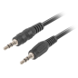 Lanberg CA-MJMJ-10CC-0020-BK cable de audio 2 m 3,5mm Negro