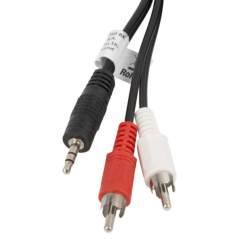 Lanberg CA-MJRC-10CC-0050-BK cable de audio 5 m 3,5mm 2 x RCA Negro