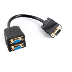 Lanberg AD-0020-BK cable VGA 0,2 m VGA (D-Sub) 2 x VGA (D-Sub) Negro